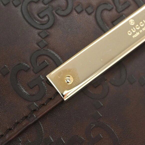 Gucci Brown Guccissima Leather GG Wallet - Picture 3 of 7